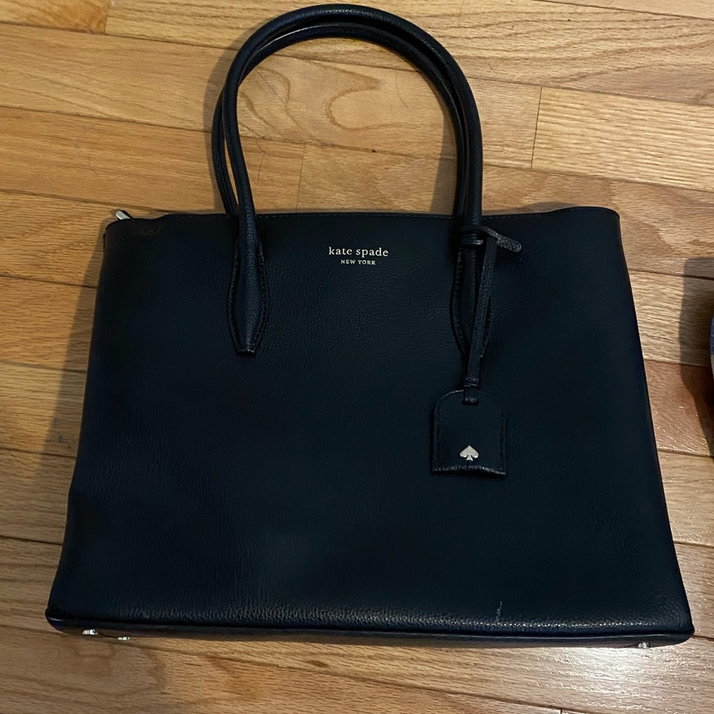 Kate Spade shoulder/tote bag. Black with top handles and shoulder strap
